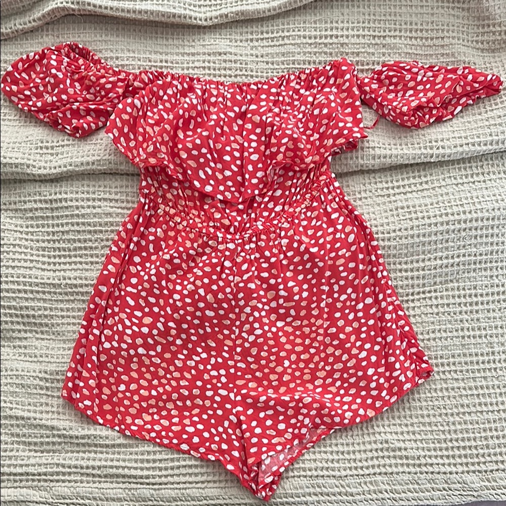 Roxy red/coral Patterned Romper